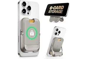 SUPCASE Cartera Magnética Unisex con Soporte Magnético Compatible con 6 Tarjetas [Bloqueo RFID] Cierre Magnético Fuerte Tarjetero para iPhone 16/15/14/13/12 (Gris)