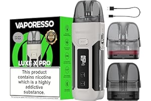 SURVIVAL BOYZ Vaporesso Luxe X Pro Vape Kit [White] - Available in 7 colours - 1500mAh Battery, Type-C Fast Charge, 40W Output, 0.42" OLED, Anti-Leak - Works with Luxe X, XR Pods & GTX coils - No Nicotine