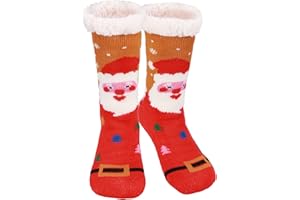 Niofind Slipper Fluffy Socks for Women Men, Thermal Socks Knitted Socks Christmas Socks, Winter Fuzzy Bed Slipper Socks With Grippers, One Size Non Slip