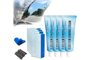 DINNIWIKL Car Glass Oil Film Cleaner, Glass Film Removal Cream, Car Windshield Oil Film Cleaner, Car Glass Oil Film Cleaner Safety and Long-Term Protection (4pcs-20g)