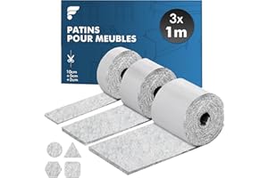 shinfly Patins pour Meubles Auto-Adhésifs, Patin Chaises - 3 Rouleaux (100 * 10cm+100 * 5cm+100 * 2cm), Tampon Chaise 4mm - Épais Patin Feutre Autocollant, Découpe Libre de Toute Taille, Gris Clair