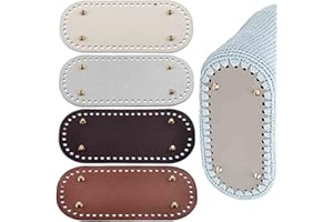 FYSL 4 Pack Bag Bases for Crochet 22x10cm Crochet Bag Bottom Base, Pu Leather Bag Bottom Oval Bottom Bag Bases, Hand-Woven Bag Base for Bag Making Handbag DIY Bottom Pad