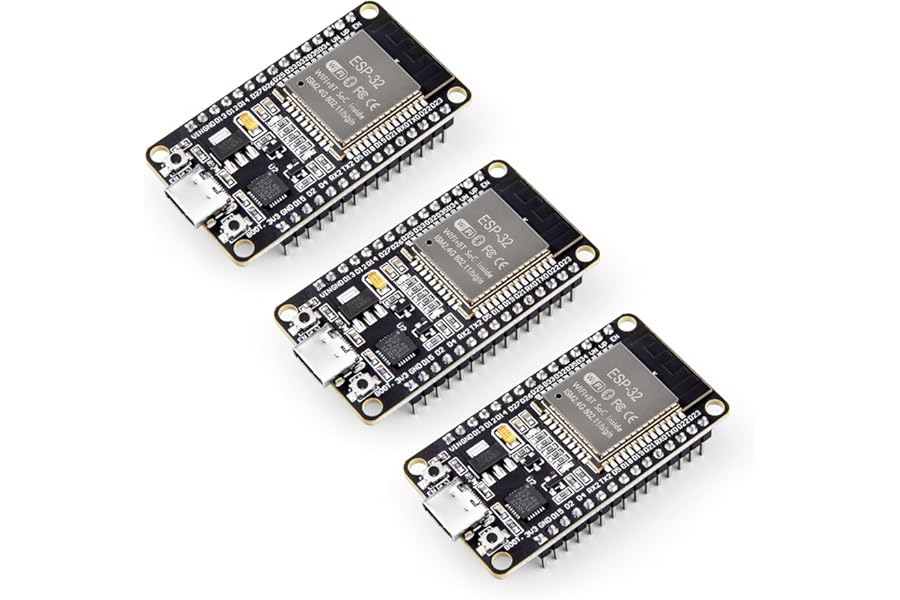 ELEGOO ESP-32 Development Board 3PCS USB C, 2.4GHz Dual Mode WiFi+Bluetooth Dual Core Microcontroller for Arduino IDE, Support MicroPython, NodeMCU, AP/STA/AP+STA, CP2102 Chip