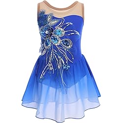 Iiniim Enfant Fille Robe Patinage Artistique Sans Manche Robe De