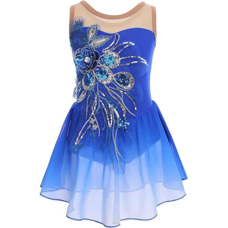 Robe Tutu à Paillettes Pour Fille 2-10 Ans – Justaucorps De Danse Classique, Ballet Ou Gymnastique