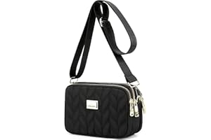 Ecohaso Ladies Small Cross Body Bag, Women Multi Pocket Shoulder Bag Waterproof Nylon Side Bag Handbag with Adjustable Strap for Holiday Travel