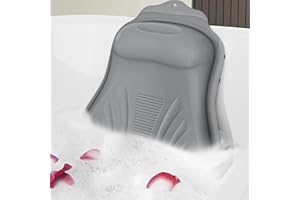 lomonmen Cuscino Vasca da Bagno,Cuscino per Vasca Ergonomici,Poggiatesta Vasca da Bagno con Ventose per Collo,Testa e Spalle (grigio)
