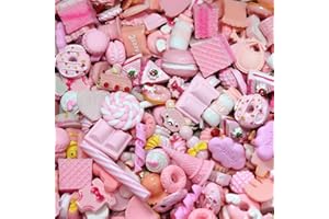 RUNRAYAY 100Pcs 3D Rosa Surtido Candy Nail Charms, Sugar Cute Nail Charms Resin Flatback Nail Art Charms for Valentine's Day Manicure DIY Crafts Accessories
