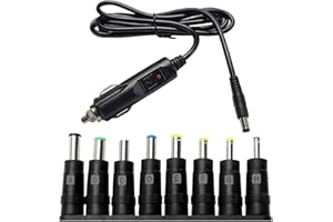 ARUBAITAI Kabel Zigarettenanzünder 12v DC Stecker - Auto DVD Player Ladekabel - 3 Meter 5A zigarettenanzünder Kabel mit 8 Stücke Klinkenstecker Adapter für DVD Player Handy TV