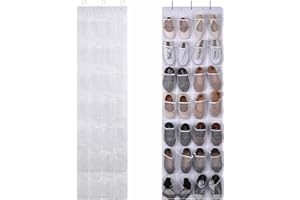 TYRZOL Over Door Shoe Storage Hanging Organiser Over the Door Hanging Storage 28 Large Mesh Pockets Over The Door Shoe Storage Shoe Hanging Storage Shoe Racks Storage for Kitchen Closet(White)