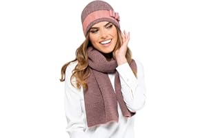 Kamea Damen Winterset Katalonia, 2 tlg, Mütze mit passendem Schal, Geschenk für Frauen