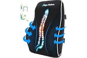 SUPA MODERN Poduszka podpierająca lędźwie na krzesło biurowe, poduszka na plecy z pianki z pamięcią kształtu, poduszki na oparcie fotela samochodowego z wypustką do masażu, oddychająca osłona podtrzymująca lędźwiowa