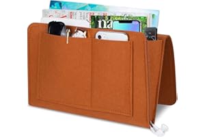 Meinraum Betttasche Filz Bett Organizer Anti-Rutsch Betttaschen Nachttisch Tasche Caddy Bettablage Hängeaufbewahrung für Handy, Fernbedienung, Brille, iPad, Buch (Khaki)