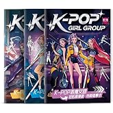 K-Pop Demon H &ndash; Pack 3 Libros para Colorear | Libro de Dibujo Lineal y Pintura DIY | Ilustraciones Estilo K-Pop Girl Group |