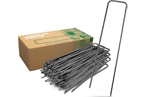 GardenGloss® Kotwy Gruntowe ze Stali, Nieocynkowane (50 Sztuk) – Solidne Kotwy do Agrowłókniny, Ogrodzenia i Siatki – 150 mm Długości, 25 mm Szerokości, Ø 2,7 mm