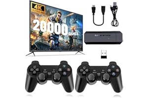 ASTEKID Retro Game Console,Wireless Retro Game Stick with 20,400+ Built-in Games, HDMI Output, Plug & Play, 2.4G Wireless Gamepads, Ideal for Family & Friends Entertainment