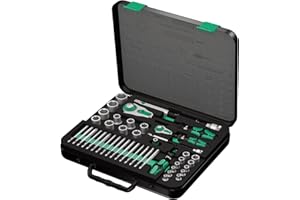 WERA-05160785001-8100 SA/SC 2 Juego de carraca Zyklop Speed - cuadradillo de 1/4" y cuadradillo de 1/2", métrico