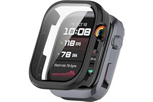 FTRONGRT Etui kompatybilne z Huawei Watch D2, PC + folia hartowana na ekran, odporne na zarysowania, kompleksowe etui do zegarka Huawei Watch D2, czarne