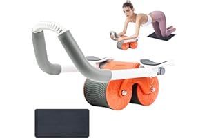 FORMIZON Bauchübungsrolle, Bauchmuskeltrainer mit Ellbogenunterstützung, Bauchroller mit Stabilen Doppelrädern und Automatischem Rückprall, Bauchmuskeltrainer für Kernkrafttraining Home Fitness