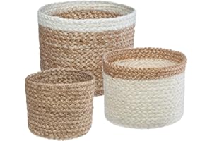 ATMOSPHERA CREATEUR D'INTERIEUR Atmosphera - Set de 3 paniers - Jute - Blanc