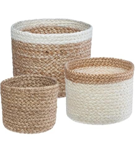 4 Pièces Petit Panier De Rangement, Panier De Rangement En En Coton Et Lin Petit Panier Osier Pliable Avec Crochet Pour Cosmetiques Cles Petits Objets 92159114