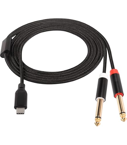 J&D Cavo Audio Stereo Doppio 1/4 di Pollice TS a Doppio RCA