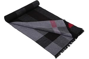 Prettystern longue Écharpe chaude en soie pour hommes effet velours brossé