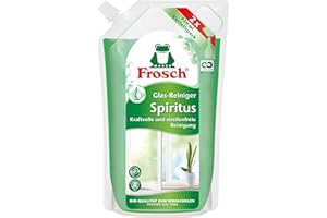 Frosch Spiritus środek do czyszczenia szyb, doskonały połysk bez smug – do gospodarstwa domowego, powierzchni i szyb samochodowych, worek uzupełniający, 1 opakowanie (1 x 950 ml)