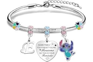 Tibond Charm Inspirational Bracelet Gifts for Sister Best Friends Daughter Girls Women, Initial Letter A-Z Silver for Birthday Christmas Graduation Party Gifts Fashion Jewellery Bangle