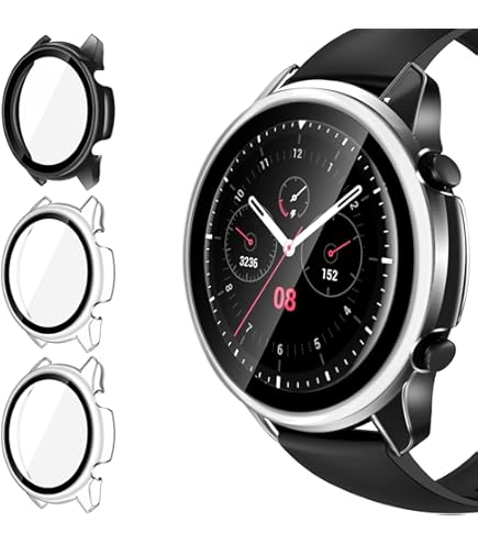 ToVioc 2er Set Schutzfolien Mit Hülle Für Amazfit GTR 4 - Vollschutz TPU Case Transparent & Schwarz