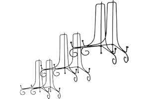 BELLE VOUS Soporte Platos Decorativos (Pack de 6) – 3 Tamaños 10, 15 y 20 cm – Caballete Organizador Platos Hierro Negro – Soporte Platos, Cuadros, Fotos, Arte de Mesa y Libros