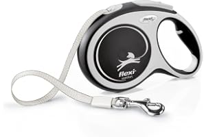 Flexi - Infällbar sladd Nytt komfortband - 8 meter upp till 50 kg - Svart - 1 bit