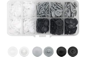 HOMSYWAY 360 tappini per viti pozi, in plastica, per la maggior parte delle viti pozi 6-10 di 3 mm di diametro (bianco, grigio, nero)