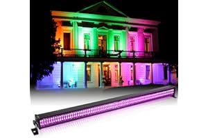 336 LED Wallwasher Barra Luminosa, U`King 120W RGBW Luce da Palcoscenico Luci Discoteca, Effetti Luce Strobo Faretto per DJ Nozze Feste Halloween Natale, 1 pezzo