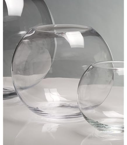 Vaso Coppa Grande In Vetro Varotto - 30cm Altezza, 21cm Diametro, Trasparente - Foto 10