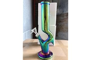 RORA 12 "Alto vetro Bong Recycler Medium Bong Placcatura Tubo 14 millimetri Joint Diffusore Downstem Percolator Bong (B#)