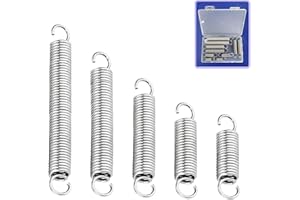 CREEYA 10PCS Ressort de traction kit, Longue 5cm 6cm 8cm 10cm 12cm, Diamètre de ligne 2mm, Diamètre extérieur 16mm, Acier inoxydable Ressorts de Tension avec extrémité crochet Pour DIY Réparation, 12kg