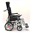 ESLEH MASTER Carbon Steel Electric Wheelchair | Foldable Electromagnetic Brakes Wheelchair | Lightweight Electric Wheelchair | Adjustable Detachable Footrest | Suitable for Elderly People