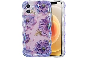 EYZUTAK Etui na telefon iPhone 11, retro obraz olejny, kwiaty, etui na telefon komórkowy, laserowe, błyszczące, kręcone, fale, ramka, miękkie etui TPU, stylowe, trwałe, odporne na zarysowania,