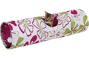 Kerbl Pet Tunnel pour Chat Flower Multicolor, 90cm, Ø25cm