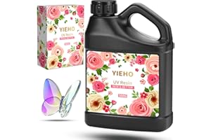 YIEHO Resina UV 500g -Bulk Aggiornato Cristallino UV Duro Forniture di Resina Epossidica a Indurimento Rapido per la Fabbricazione di Gioielli Artigianali