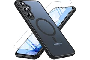 BESINPO Magnetisch Für Samsung Galaxy A55 5G Hülle mit Panzerglas Glas, Militärschutz Handyhülle A55 5G Stoßfest Robust Dünn Schutzfolie Schutzhülle Case Cover für Samsung A55(Schwarz)