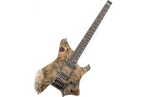 EART Headless E-Gitarre Fix Bridge für 6-saitige Reisegitarre Kleine, aber vollwertige LEAF-Gitarre Ultraleicht für Reisen und Performance Richtige Solid-Body-Gitarre