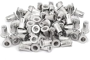 Veda, Set di 50 inserti filettati M4 in alluminio, con foro di 4 mm