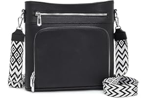 Atgbiem Umhängetasche Damen Mittelgroß Handtasche Groß Taschen Damen Schwarz Crossbody mit Geldbörsenfunktion