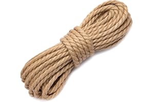 ZephyrCraft Corda in Juta Naturale Spessa 10 mm per Decorazioni e Fai da Te, 20M Corda di Canapa Resistente, Spago di Iuta Naturale per Artigianato, Arredamento, Gatto, Giardinaggio (10mm x 20M)