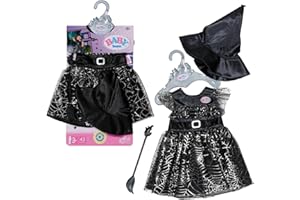 BABY born Hexenkleid mit Besen und Hexenhut, Puppenkleid für 43 cm Puppen, 836026 Zapf Creation