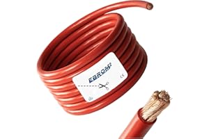 EBROM Kabel akumulatora, kabel rdzeniowy, czerwony - H07V-K 6, 10, 16, 25, 35, 50, 70 lub 95 mm², 100% miedź OFC; sprzedawany na metry - 6 mm², 10 mm², 16 mm², 25 mm², 35 mm², 50 mm², 70 mm², 95 mm²