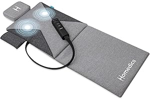 Homedics Stretch Essentials - Full Body Massage Mat, 3 Stretch Programs, Upper & Lower Back Stretcher Mats, Lightweight and Foldable Body Massager Mat for Relief, Yoga or Workout - with Head Pillow