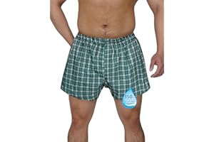 TIICHOO Calzoncillos Hombre Boxer Incontinencia Urinaria Ropa Interior Absorbentes Lavable Slips Bragas Hombre Pack de 1 (XX-Large, 1 Cuadros Verde)